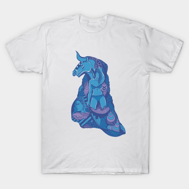 Mountain Blue Her Taurus T-Shirt by kenallouis